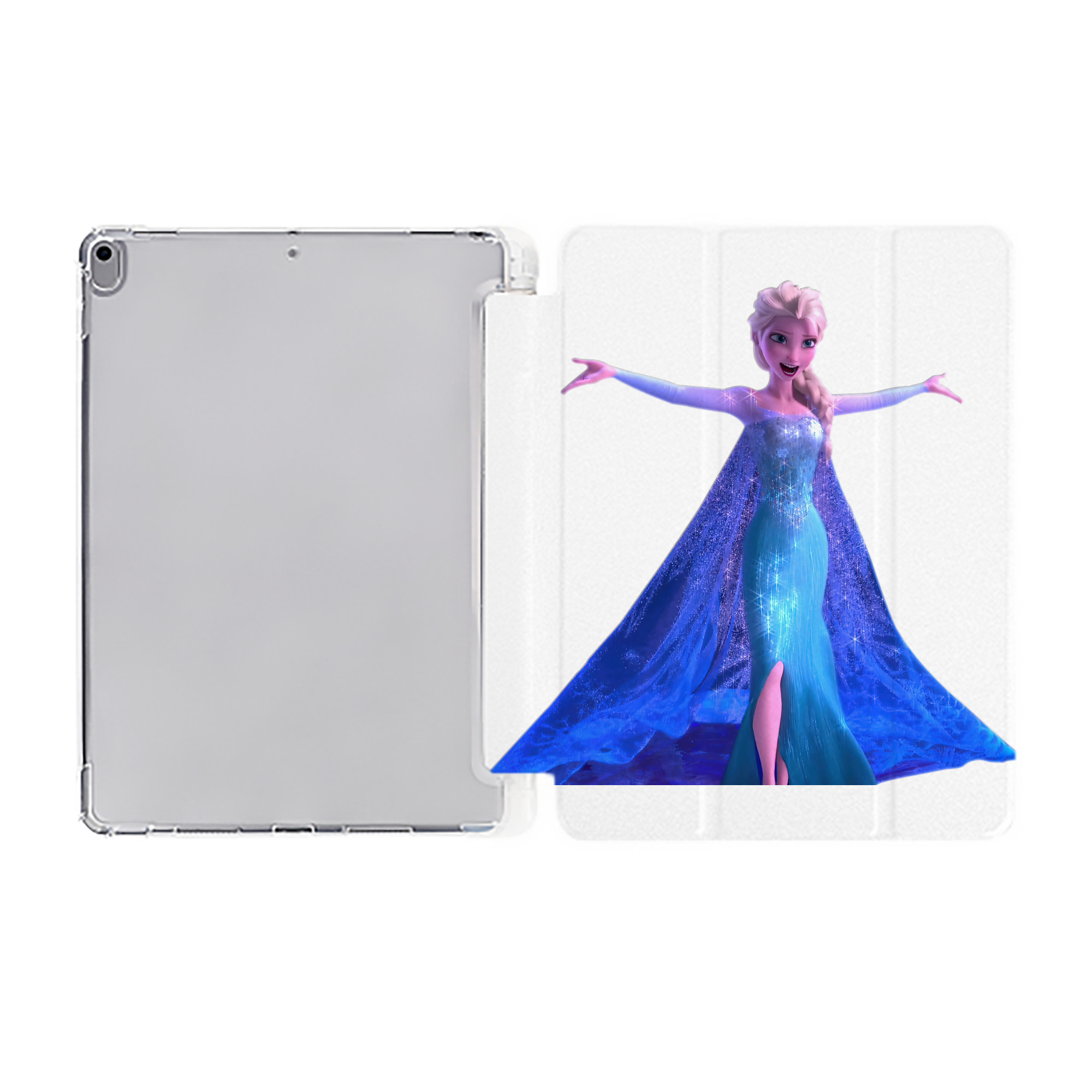 （画像用） アナと雪の女王 アンナ エルサ Frozen Anna Elsa IPad ケース ペン収納付き 三つ折りスタンド PUレザー×シリコン 対応機種9.5/10.5/10.9インチ